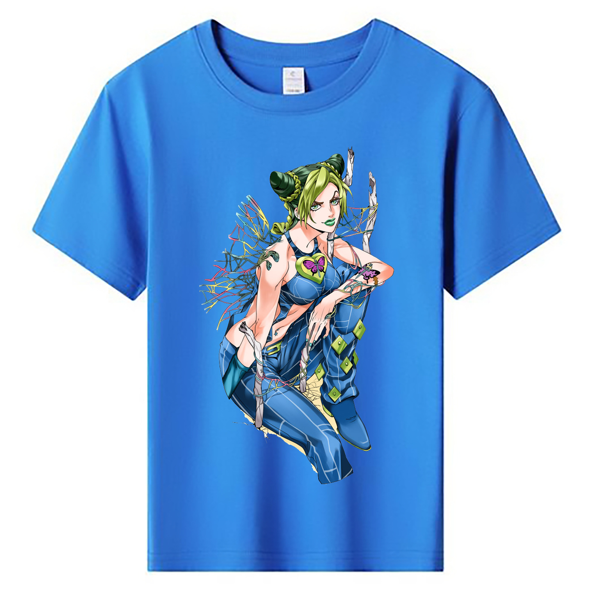 （画像用） "ジョジョの奇妙な冒険 くうじょう ジョリーン JoJo's Bizarre Adventure Jolyne Cujoh " 綿100％キッズTシャツ（フロントプリント）